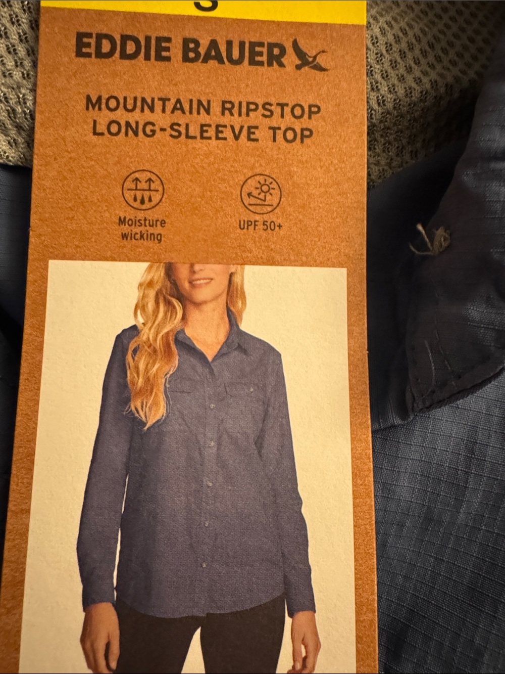Eddie Bauer Women's Long-Sleeve Ripstop Shirt — Navy Blue